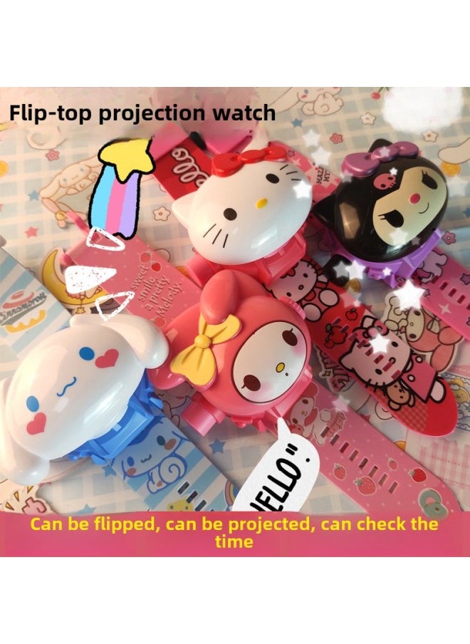 ماركة غير محددة ساعة لعبة فليب كارتونية لطيفة للأطفال 24 ساعة عرض من سلسلة Sanrio ساعة مضيئة بالجملة - اللون: Little Pony [24 عرض + وقت المشاهدة]] - المواصفات: حقيبة شفافة Opp  - Image 3