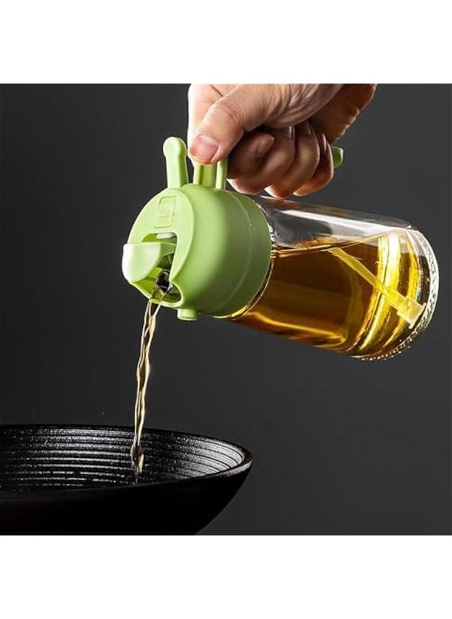 HOOKOR 17oz Oil Dispenser Bottle - 2 in 1 Olive Oil Dispenser and Oil Sprayer - 500ml Glass Oil Bottle - Oil Sprayer for Cooking, Kitchen, Salad, Barbecue,Food-grade Oil Mister (Green)  - Image 3