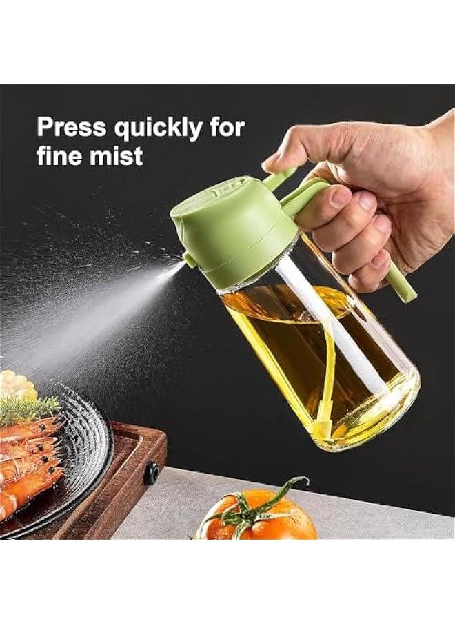 HOOKOR 17oz Oil Dispenser Bottle - 2 in 1 Olive Oil Dispenser and Oil Sprayer - 500ml Glass Oil Bottle - Oil Sprayer for Cooking, Kitchen, Salad, Barbecue,Food-grade Oil Mister (Green)  - Image 4