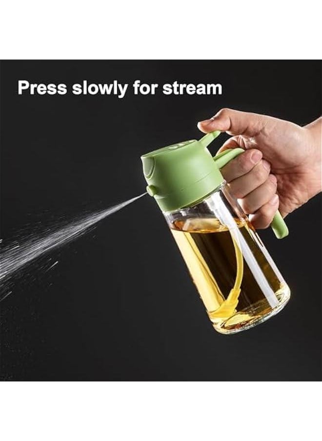 HOOKOR 17oz Oil Dispenser Bottle - 2 in 1 Olive Oil Dispenser and Oil Sprayer - 500ml Glass Oil Bottle - Oil Sprayer for Cooking, Kitchen, Salad, Barbecue,Food-grade Oil Mister (Green)  - Image 5