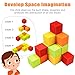 NiToy Wooden Cube Toy 16PCS Building Blocks for Kids 40 Pattern Cards and Storage Pouch 4 Colors 3D Space Stacking Game STEM Educational Preschool Learning Sensory Toy Counting Math Color Cognition - Image 4