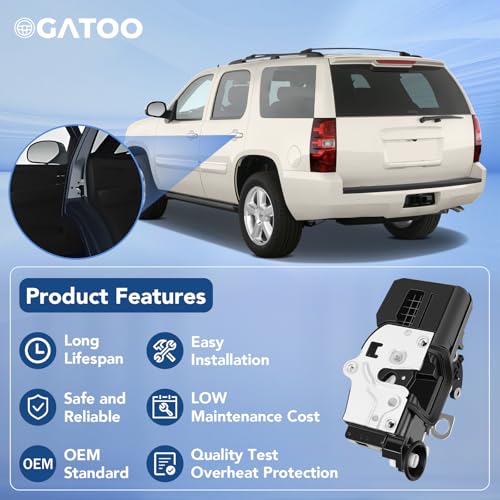 OGATOO Rear Left Driver Side Door Lock Latch Actuator Fir for Chevy Tahoe Silverado 1500 2500 Suburban Avalanche GMC Sierra Yukon XL Cadillac Escalade 2007 2008 2009, 08-2012 Chevy Malibu，06-12 Aura Impala - Image 5