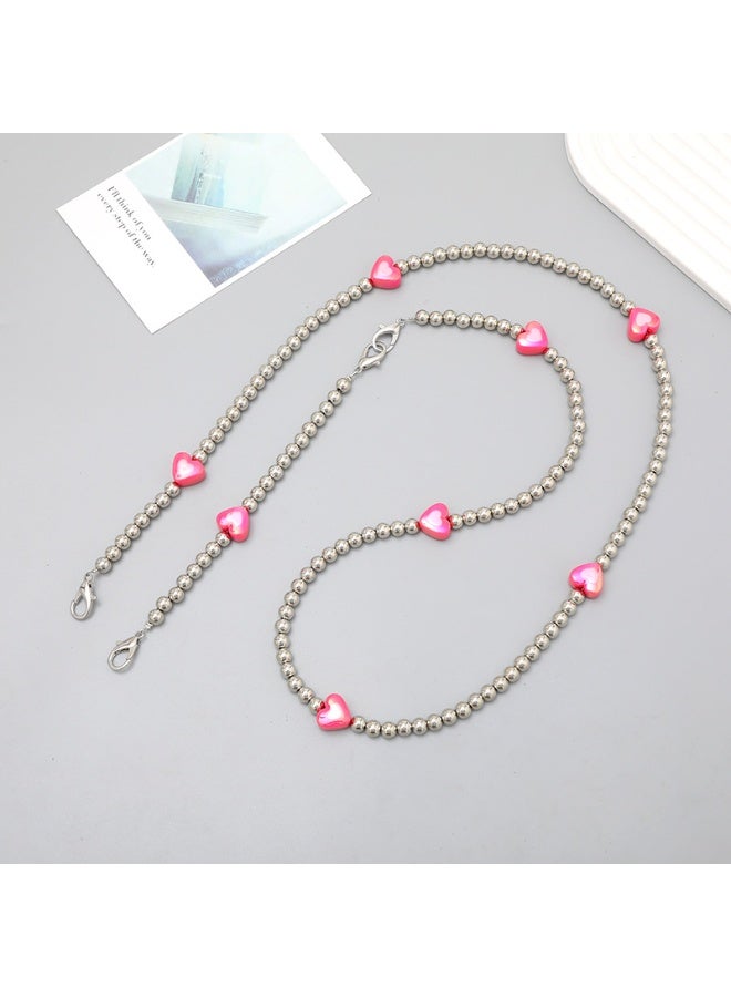 NIBEMINENT Phone Charm/ Chain Strap for Women Girls, Colorful Love Cell Phone Case Lanyard Wrist Strap - Image 1