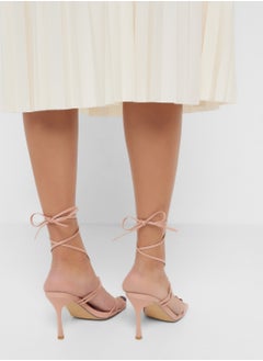 Ginger Square Toe Strappy Tie Up Heel Sandal  - Image 2