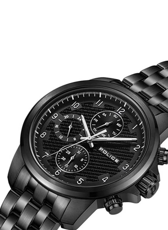 POLICE Mensor 44mm Men's Multifunction Watch with Black Stainless Steel Bracelet
