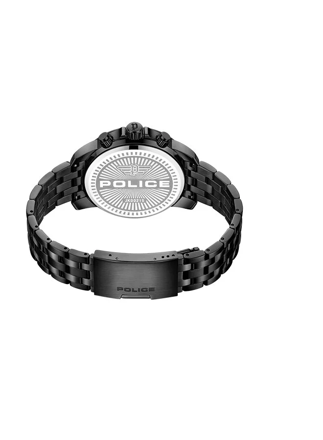 POLICE Mensor 44mm Men's Multifunction Watch with Black Stainless Steel Bracelet