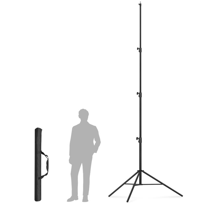 Sdfghj 13.1' Heavy Duty Light Stand Photography, Sdfghj 157.2in/4m/400cm Adjustable Metal Professional Sky High Tripod with Built-in Spring Cushion with 1/4"& 3/8" Screw Adapter Compatible with Most Cameras - Image 1