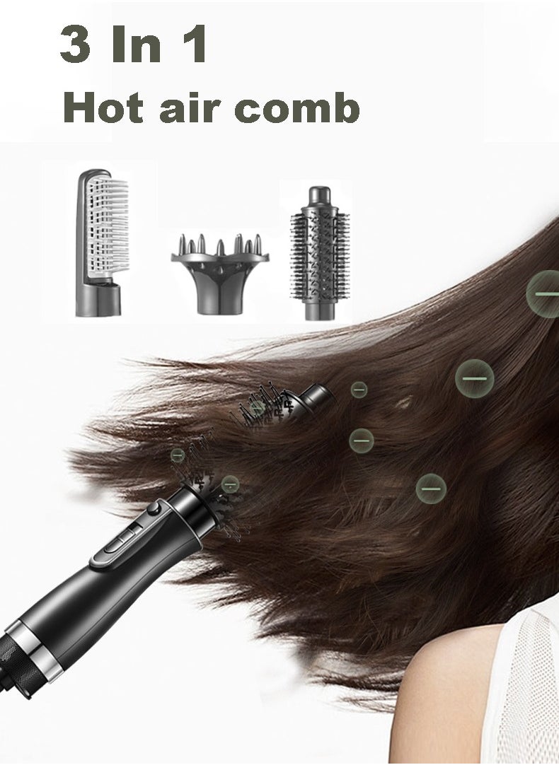 Arabest - 3 In 1 One Step Blow Dryer Brush Hot Air Hair Dryer Salon Hair Comb Black - Image 1