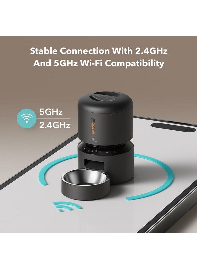 PETLIBRO Automatic Cat Feeder, 5G WiFi Automatic Pet Feeder with Freshness Preservation, 3L Timed Cat Feeders for Dry Food, Up to 48 Portions 10 Meals Per Day, Granary Pet Feeder for Cat/Dog, Black - Image 4