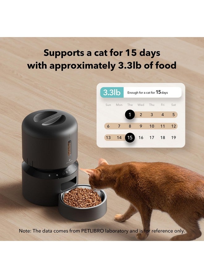 PETLIBRO Automatic Cat Feeder, 5G WiFi Automatic Pet Feeder with Freshness Preservation, 3L Timed Cat Feeders for Dry Food, Up to 48 Portions 10 Meals Per Day, Granary Pet Feeder for Cat/Dog, Black - Image 3