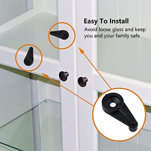 Morobor 50PCS Glass Retainer Clips Kit, 4MM Glass Panel Retainer Clips Glass Door Plastic Retainer Clips with Screws for Fixing Glass Cabinet Doors (Black) - Image 4