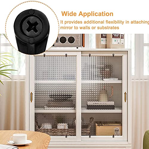 Morobor 50PCS Glass Retainer Clips Kit, 4MM Glass Panel Retainer Clips Glass Door Plastic Retainer Clips with Screws for Fixing Glass Cabinet Doors (Black) - Image 5