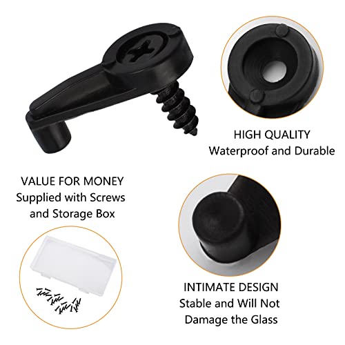 Morobor 50PCS Glass Retainer Clips Kit, 4MM Glass Panel Retainer Clips Glass Door Plastic Retainer Clips with Screws for Fixing Glass Cabinet Doors (Black) - Image 3