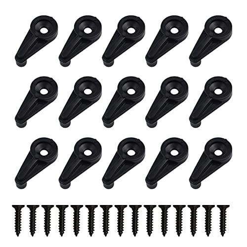 Morobor 50PCS Glass Retainer Clips Kit, 4MM Glass Panel Retainer Clips Glass Door Plastic Retainer Clips with Screws for Fixing Glass Cabinet Doors (Black) - Image 1