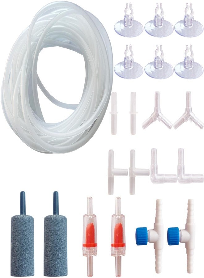 TANOMA Aquarium Air Pump Accessories - Contains Airline Tubing, Air Stones, Check Valves, Control Valve, Connectors, Suction Cups - Image 1