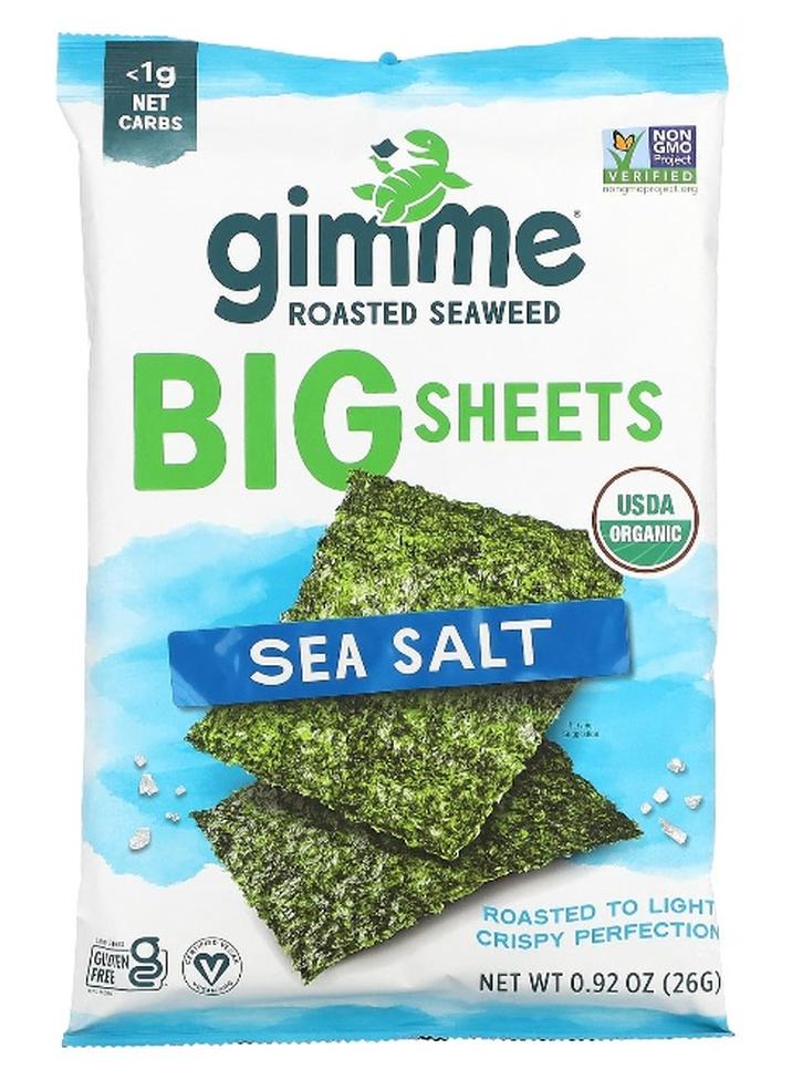 gimMe, Roasted Seaweed, Big Sheets, Sea Salt, 0.92 oz (26 g) - Image 1