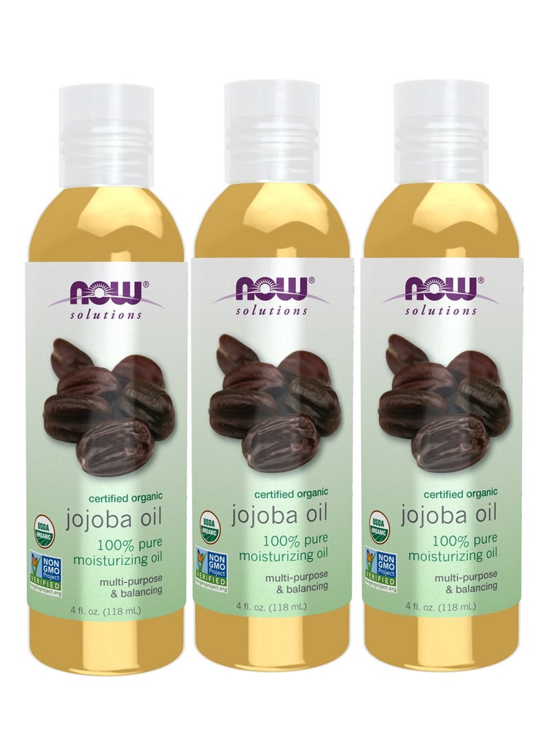 now Organic Jojoba Moisturizing Oil 118ml (Pack of 3) - Image 1