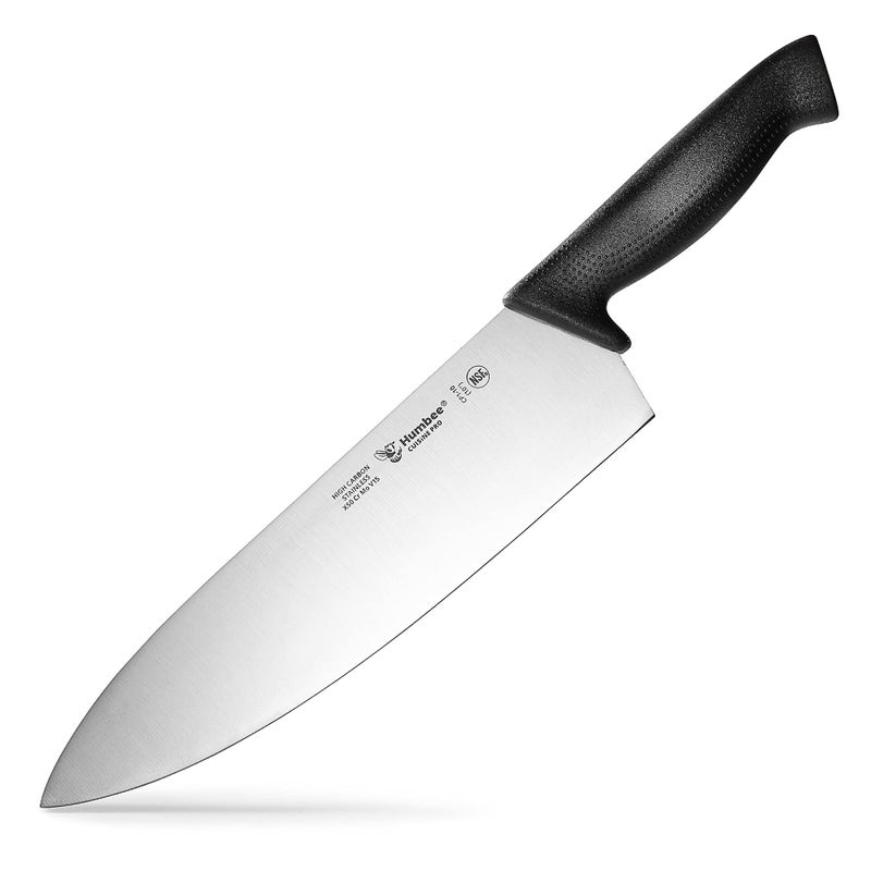 Humbee Cuisine Pro 10Inch Chef Knife  NSF Certified High Carbon Stainless Steel Blade  ExtraWide RazorSharp Edge  Ergonomic NonSlip Handle  Dishwasher Safe