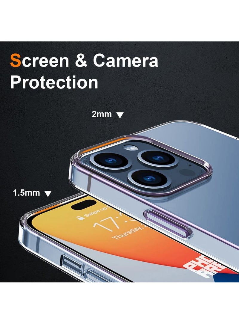 BORTONY iPhone 15 Pro Max Case Crystal Clear Soft Slim Fit Transparent TPU Protective Silicone Cover for Apple iPhone 15 Pro Max - Image 2