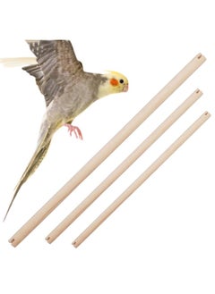Sage Square Natural Wood Bird Perch For Cage - Promotes Healthy Feet And Nails, Perfect For Parakeets & Cockatiels, Natural, Durable & Comfortable Roosting Spot For Your Feathered Friend (Pack Of 3)  - Image 1