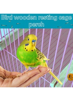 Sage Square Natural Wood Bird Perch For Cage - Promotes Healthy Feet And Nails, Perfect For Parakeets & Cockatiels, Natural, Durable & Comfortable Roosting Spot For Your Feathered Friend (Pack Of 3)  - Image 3