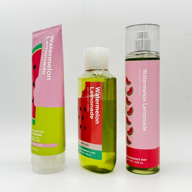 Watermelon Lemonade Bath Body 3Piece Bundle Ultimate Hydration Body Cream Body Wash and Fine Fragrance Mist - Image 3