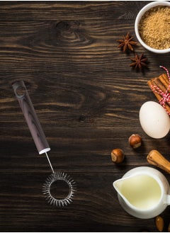Generic Stainless Steel Egg Whisk with Wooden Handle  - Image 4