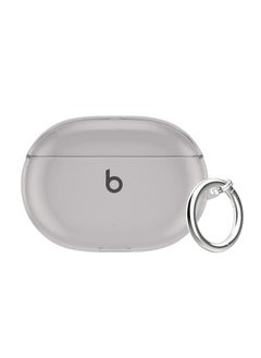 Shockproof Clear Case for Beats Studio Buds Case Cover 2021 Full Protective Soft Transparent TPU Case for Beats Studio Buds with Keychain-Clear Black