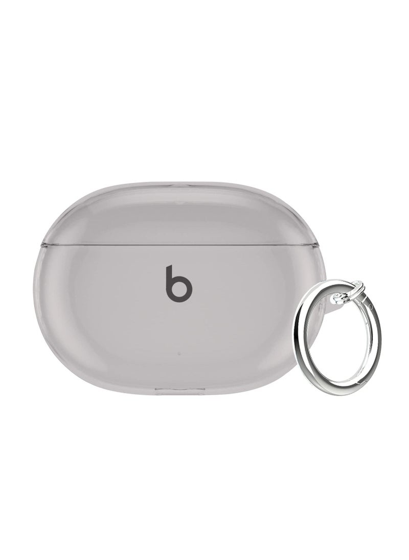 Generic - Shockproof Clear Case for Beats Studio Buds Case Cover 2021 Full Protective Soft Transparent TPU Case for Beats Studio Buds with Keychain-Clear Black - Image 1