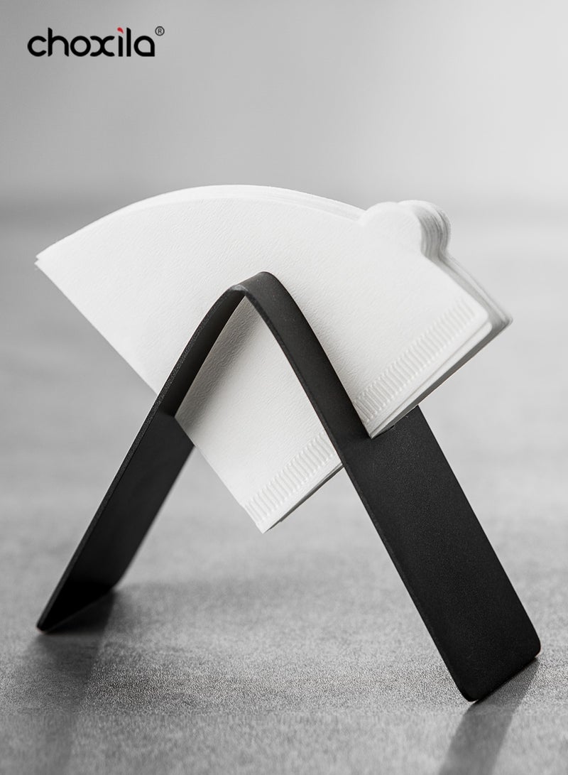 choxila Coffee Filter Holder Stainless Steel Black V60 Coffee Filter Storage for Countertop Daily Use - Image 1