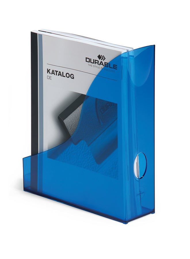 Durable Translucent A4 Document Storage Rack with Grip Hole for Easy Handling, Slim Desk File Storage Rack | Made in Germany, Plastics, Fits Catalogues & Brochures - Image 1