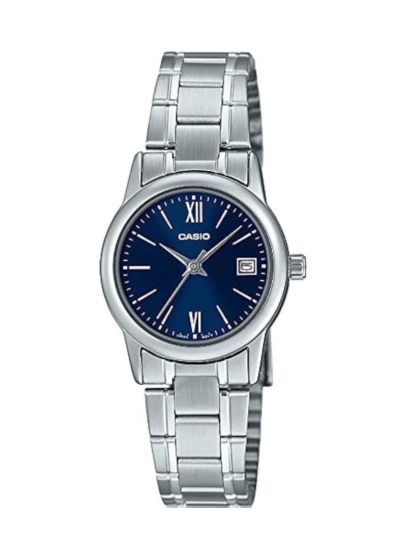 Casio LTP-V002D-2B3UDF Stainless Steel Blue Dial  Wrist Watch for Women - Image 1
