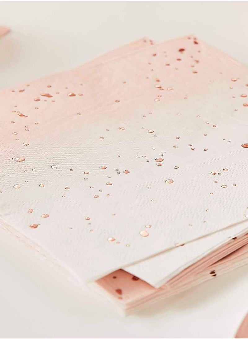 Ginger Ray Ombre Rose Gold Foiled Napkin - Image 1