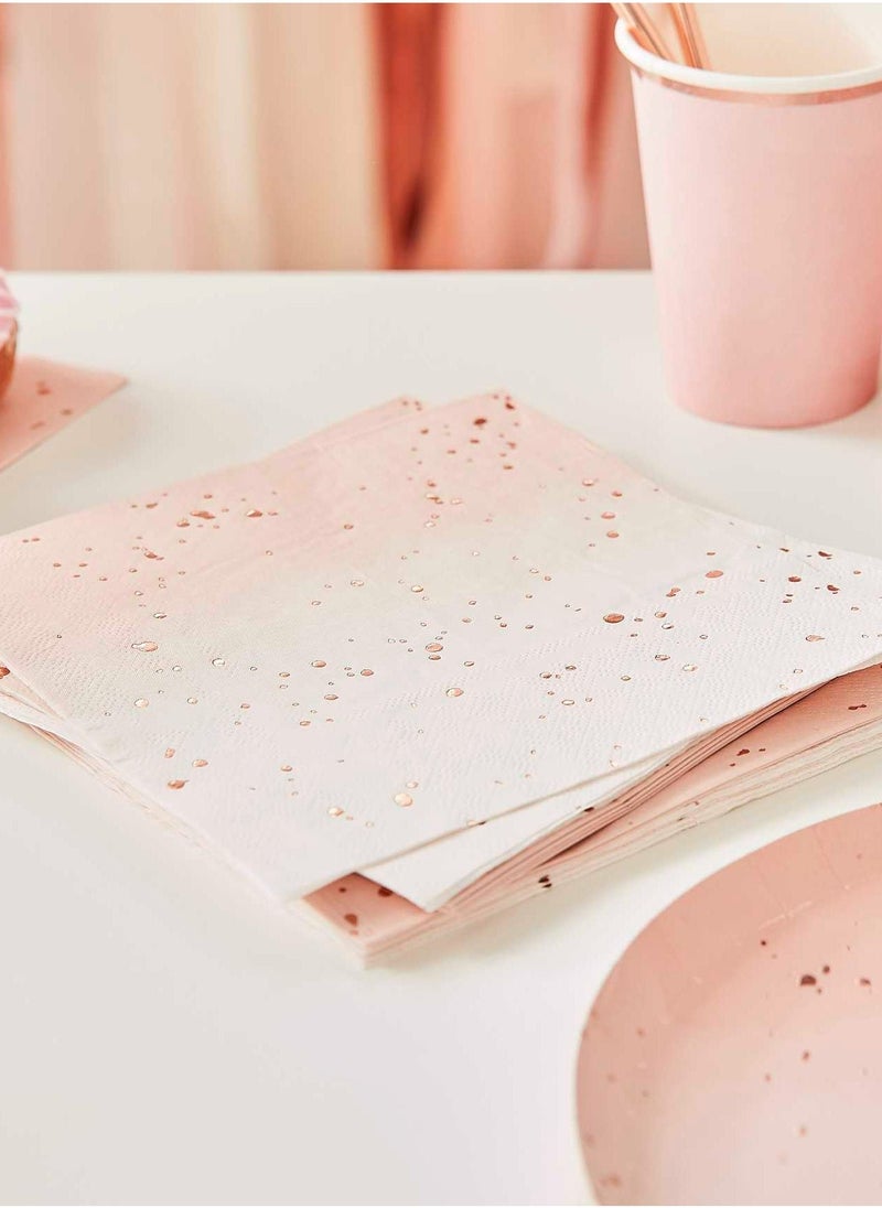 Ginger Ray Ombre Rose Gold Foiled Napkin - Image 2