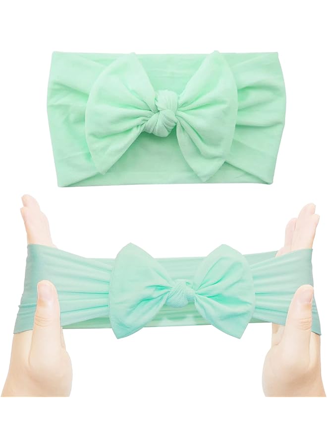 ويلينج تي عصابة رأس نايلون للأطفال، 20 قطعة، 4.5 بوصة، إكسسوارات شعر ناعمة مع فيونكات وأشرطة مطاطية للبنات حديثي الولادة والرضع والأطفال الصغار - Image 4