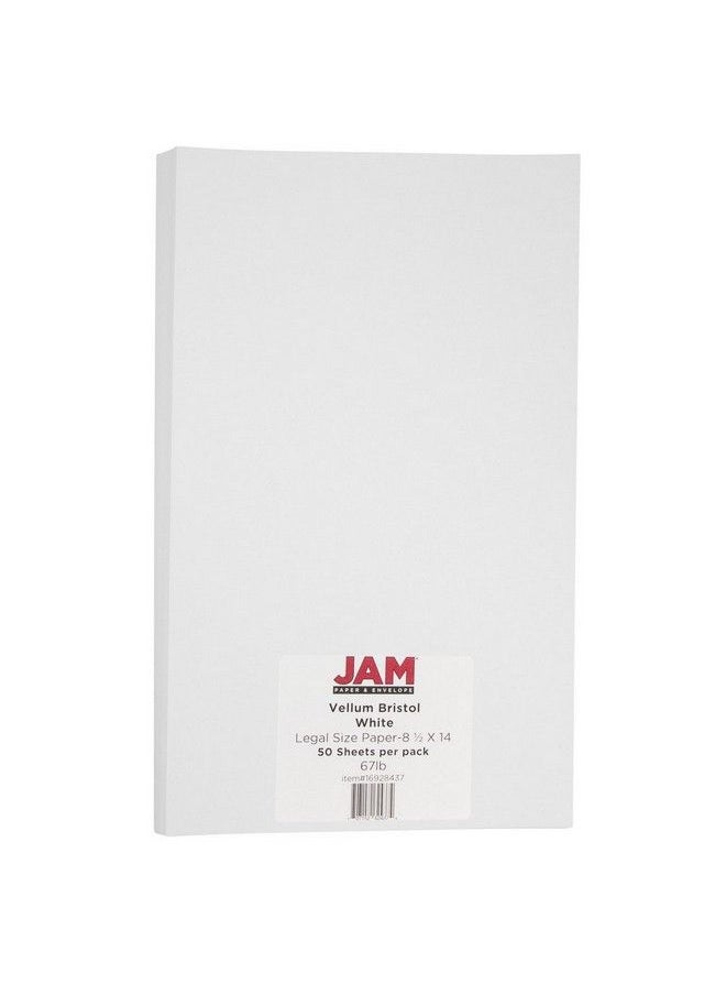 JAM Paper - Legal Vellum Bristol 67Lb Cardstock 8.5 X 14 Coverstock 147 Gsm White 50 Sheets/Pack - Image 1