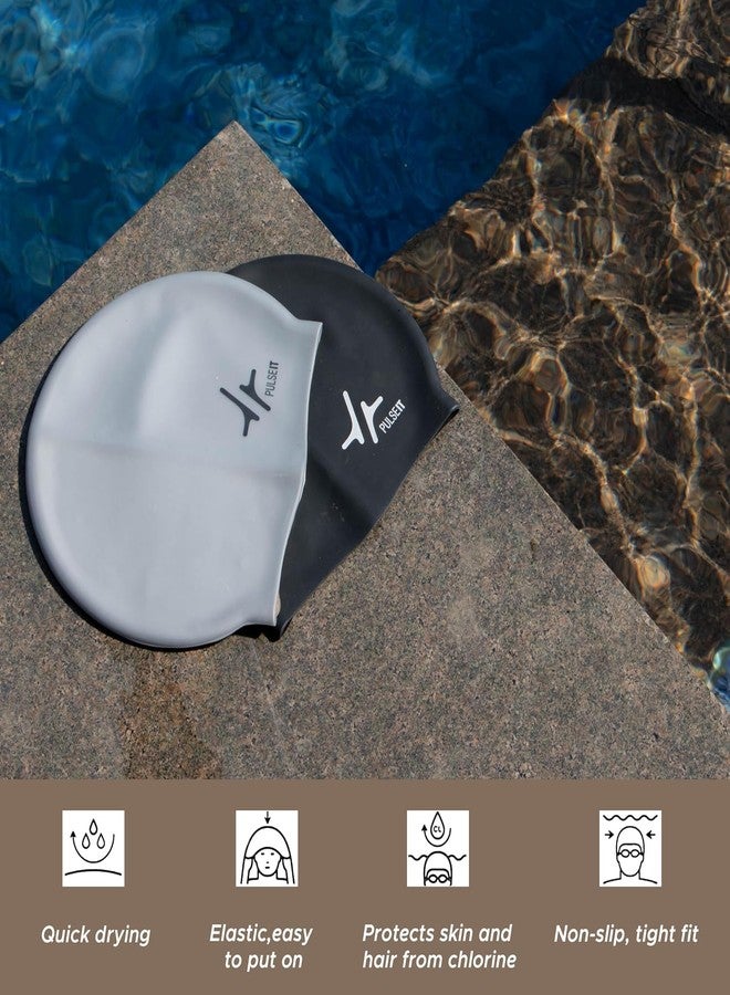 PulseITCap Silicone Swimming Cap for Women & Men, Adult, Vibrant Lightweight, Non-Slip, Easy Wear | Removal, Protects Hair (Purple) - Image 4