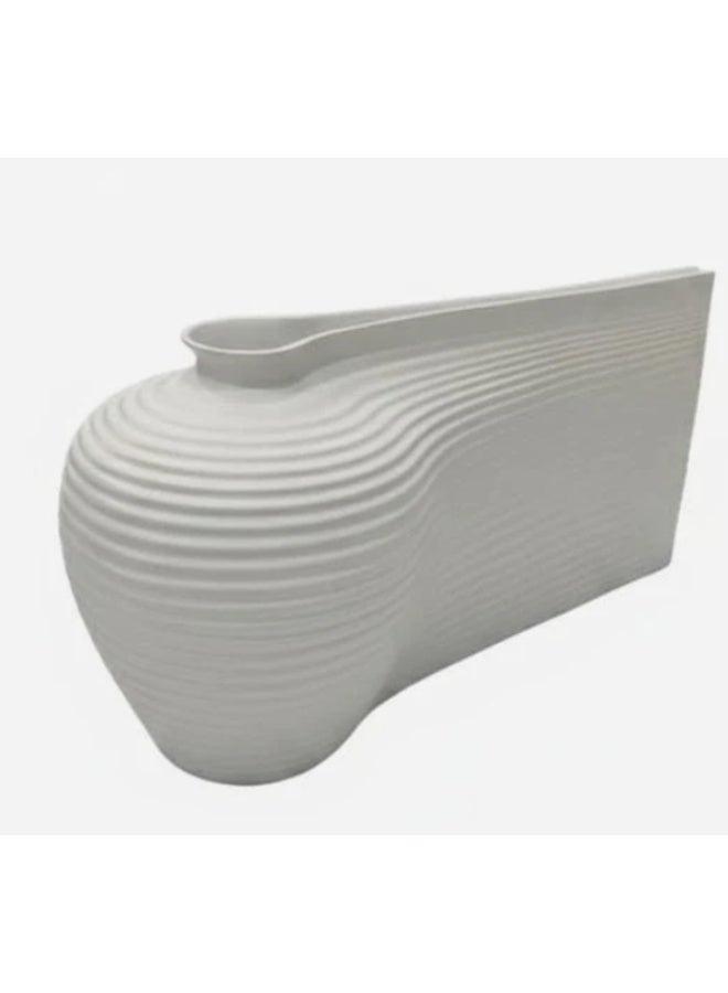 AKDC Large White Hard Plastic Vase – 40×20.5 cm Strong Decorative Planter Vase - Image 1