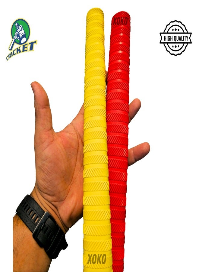 xoko Cricket Bat Rubber Grips, Multi-Color Pack, High Shock Absorption with Extra Cushioning (Orange , Yellow , Red ,White ,Blue) - Image 4
