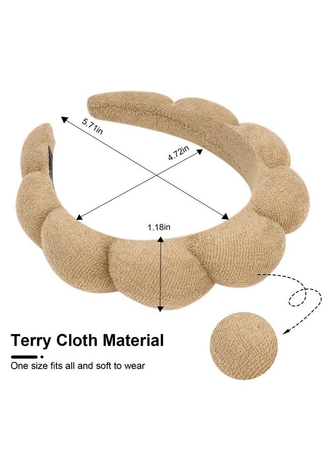 ACO-UINT 3 Pack Spa Headbands - Terry Cloth Makeup Headbands with Sponge for Skincare and Face Washing, Puffy Hair Band - Image 2