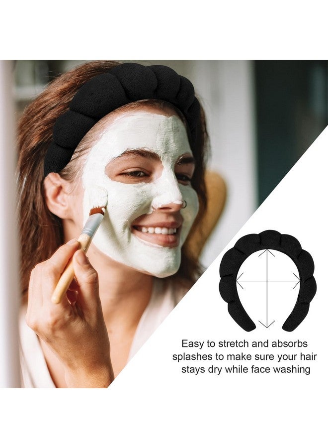 ACO-UINT 3 Pack Spa Headbands - Terry Cloth Makeup Headbands with Sponge for Skincare and Face Washing, Puffy Hair Band - Image 3