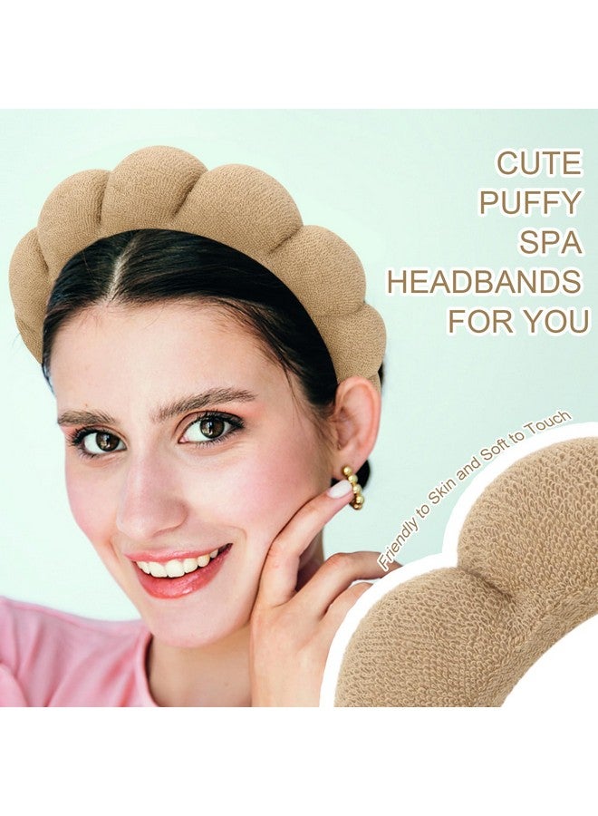 ACO-UINT 3 Pack Spa Headbands - Terry Cloth Makeup Headbands with Sponge for Skincare and Face Washing, Puffy Hair Band - Image 4