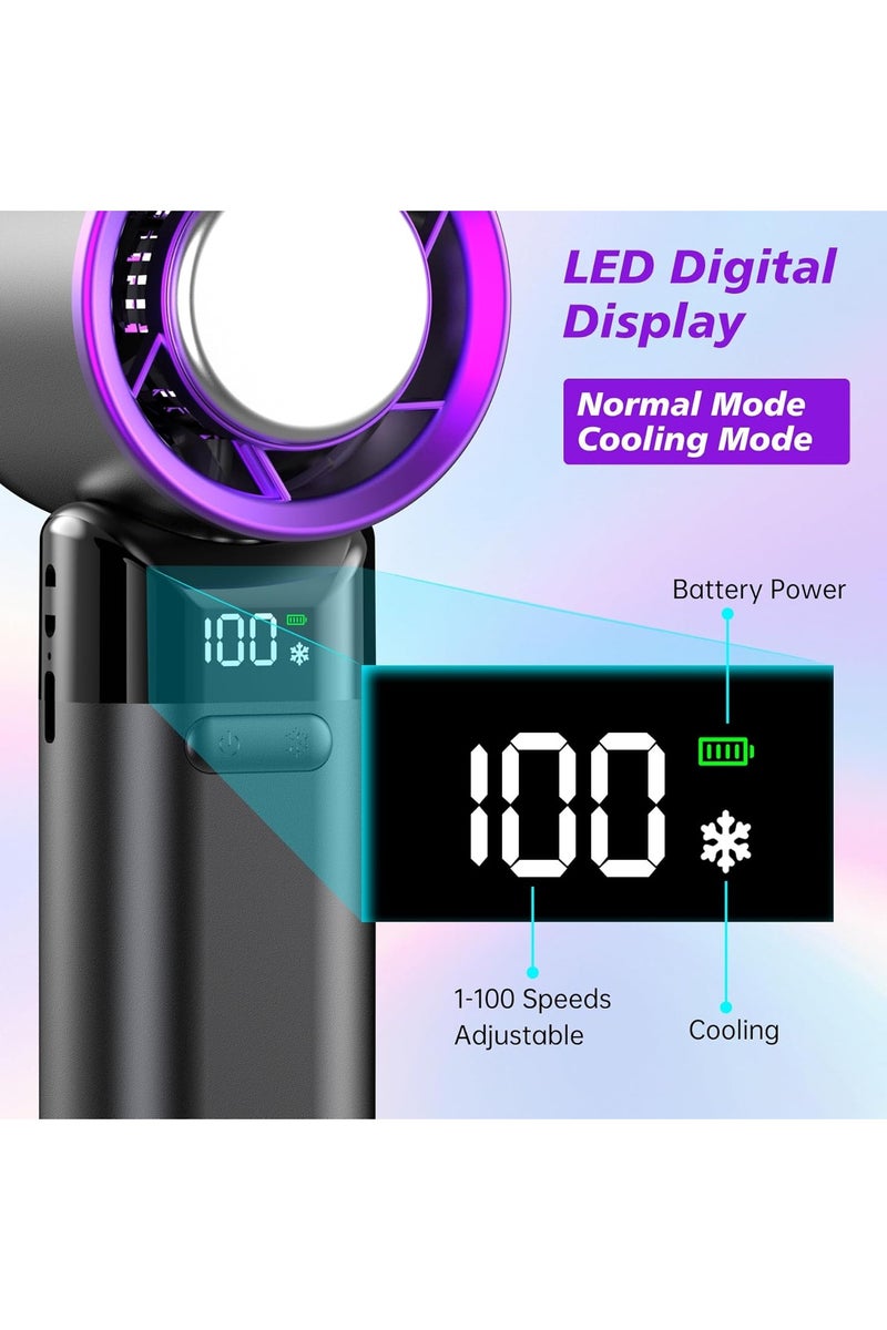 Swift Mini Portable Fan – Powerful Handheld Fan with 100-Speed Infinitely Variable Control – Small USB Rechargeable Personal Fan for Adults & Kids – Quiet Cooling Airflow for Travel, Home & Outdoor Use - Image 4