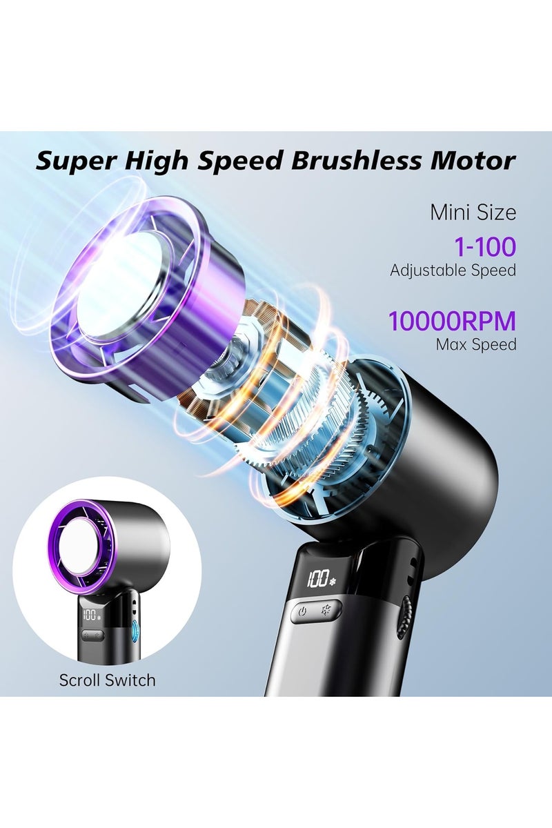 Swift Mini Portable Fan – Powerful Handheld Fan with 100-Speed Infinitely Variable Control – Small USB Rechargeable Personal Fan for Adults & Kids – Quiet Cooling Airflow for Travel, Home & Outdoor Use - Image 5