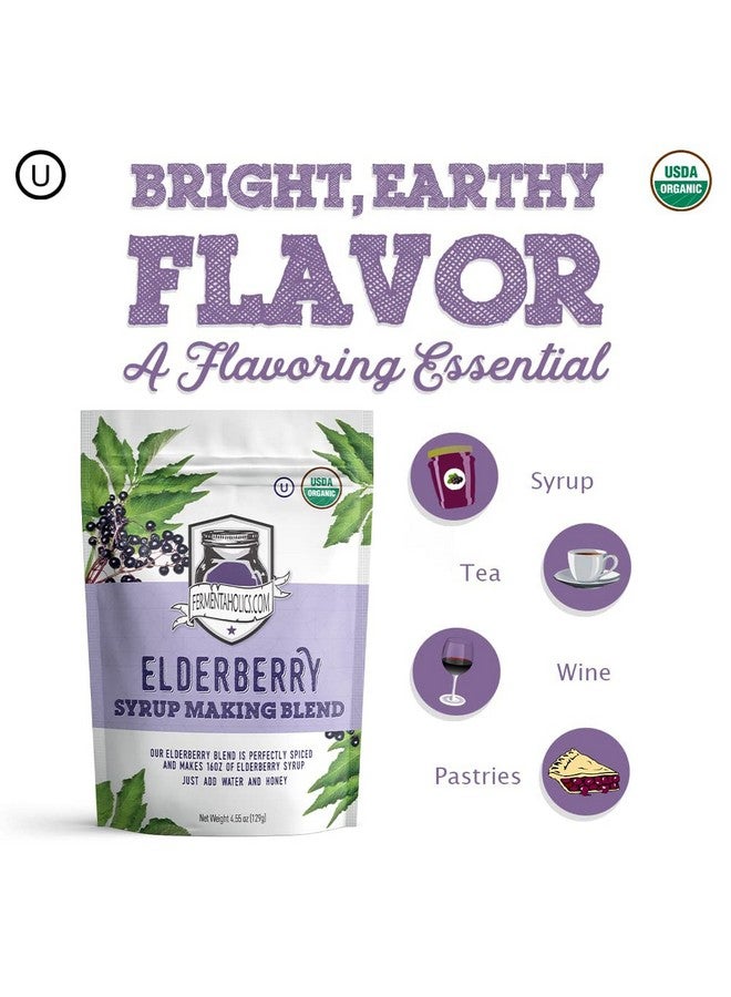 Fermentaholics FERMENTAHOLICS USDA Organic Dried Elderberry Syrup Making Kit | Easily Make Your Own Elderberry Syrup or Tea! | All Natural | Elderberries + Syrup Spice Blend + Honey + Cheese Cloth | For Syrup - Image 3