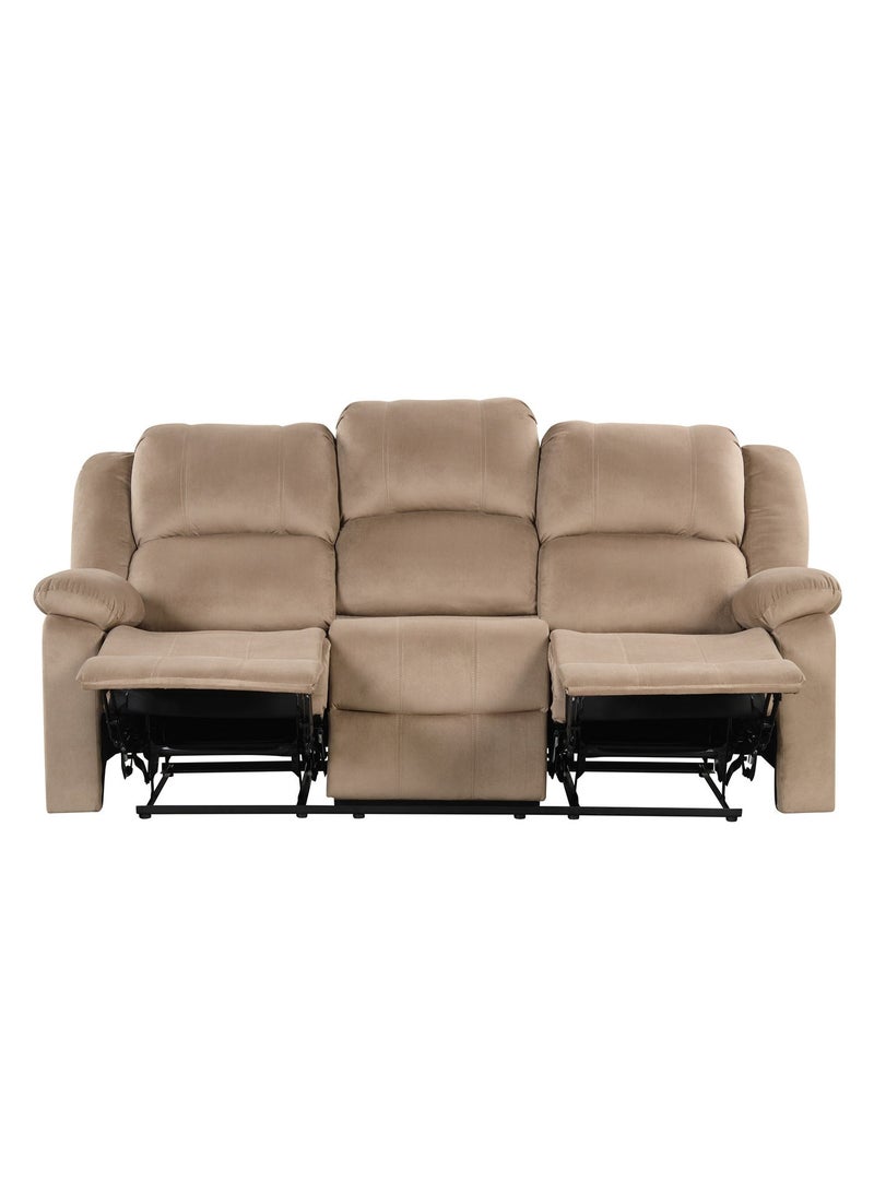 Royaloak Penang 3 Seater Recliner | Fabric Upholstery | High Back Support | Tufted Detailing | Pillow Top Armrest | Pocket Springs | Strong Footrest | Heavy Duty Metal Support for Lasting Comfort - Image 4