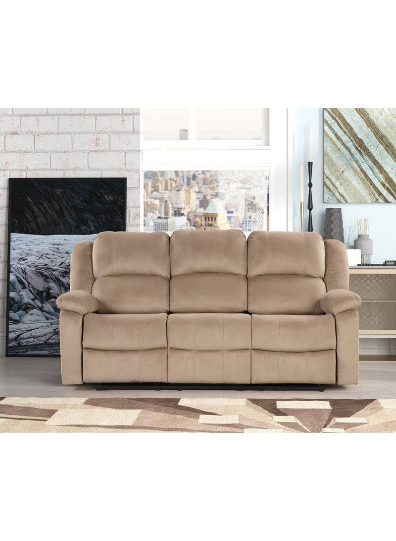 Royaloak Penang 3 Seater Recliner | Fabric Upholstery | High Back Support | Tufted Detailing | Pillow Top Armrest | Pocket Springs | Strong Footrest | Heavy Duty Metal Support for Lasting Comfort - Image 2