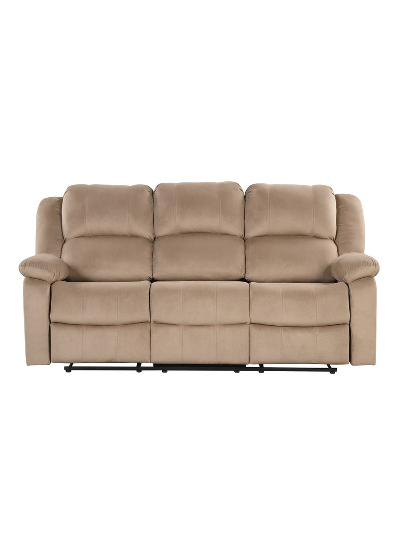 Royaloak Penang 3 Seater Recliner | Fabric Upholstery | High Back Support | Tufted Detailing | Pillow Top Armrest | Pocket Springs | Strong Footrest | Heavy Duty Metal Support for Lasting Comfort - Image 3