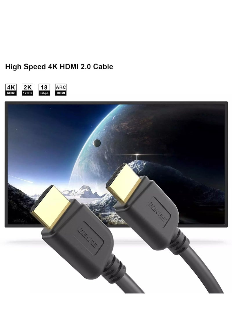 بنفي كابل HDMI عالي السرعة 4K، 4K@60Hz، 2K@120Hz كابل HDMI 2.0 بطول 1.8 متر بسرعة 18 جيجابت في الثانية، HDR، ثلاثي الأبعاد، 2160P، 1080P، إيثرنت - كابل HDMI 28AWG، إرجاع الصوت (ARC) متوافق مع أجهزة تلفزيون UHD، Blu-ray، Xbox، PS4، الكمبيوتر الشخصي  - Image 5