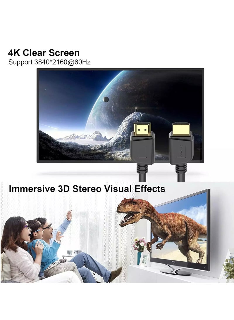 بنفي كابل HDMI عالي السرعة 4K، 4K@60Hz، 2K@120Hz كابل HDMI 2.0 بطول 1.8 متر بسرعة 18 جيجابت في الثانية، HDR، ثلاثي الأبعاد، 2160P، 1080P، إيثرنت - كابل HDMI 28AWG، إرجاع الصوت (ARC) متوافق مع أجهزة تلفزيون UHD، Blu-ray، Xbox، PS4، الكمبيوتر الشخصي  - Image 3